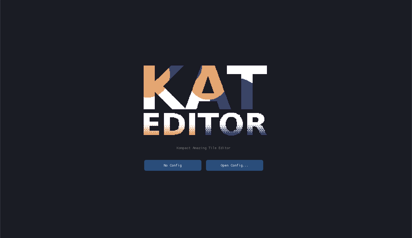 KAT Editor splash screen showing the KAT logo
