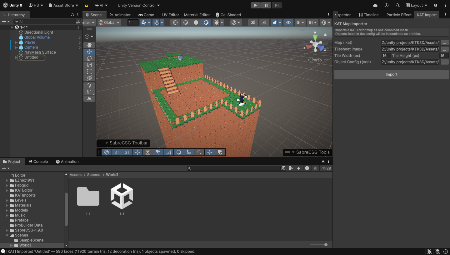 The same KAT map imported into Unity editor